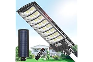 BUYTHA 2000W Solar Parking Lot Lights, LED 6500K Solar Street Lights Outdoor Waterproof Motion Sensor Solar Flood Lights Outdoor Dusk to Dawn Commercial Grade for Yard, Path, Driveway, Stadiums