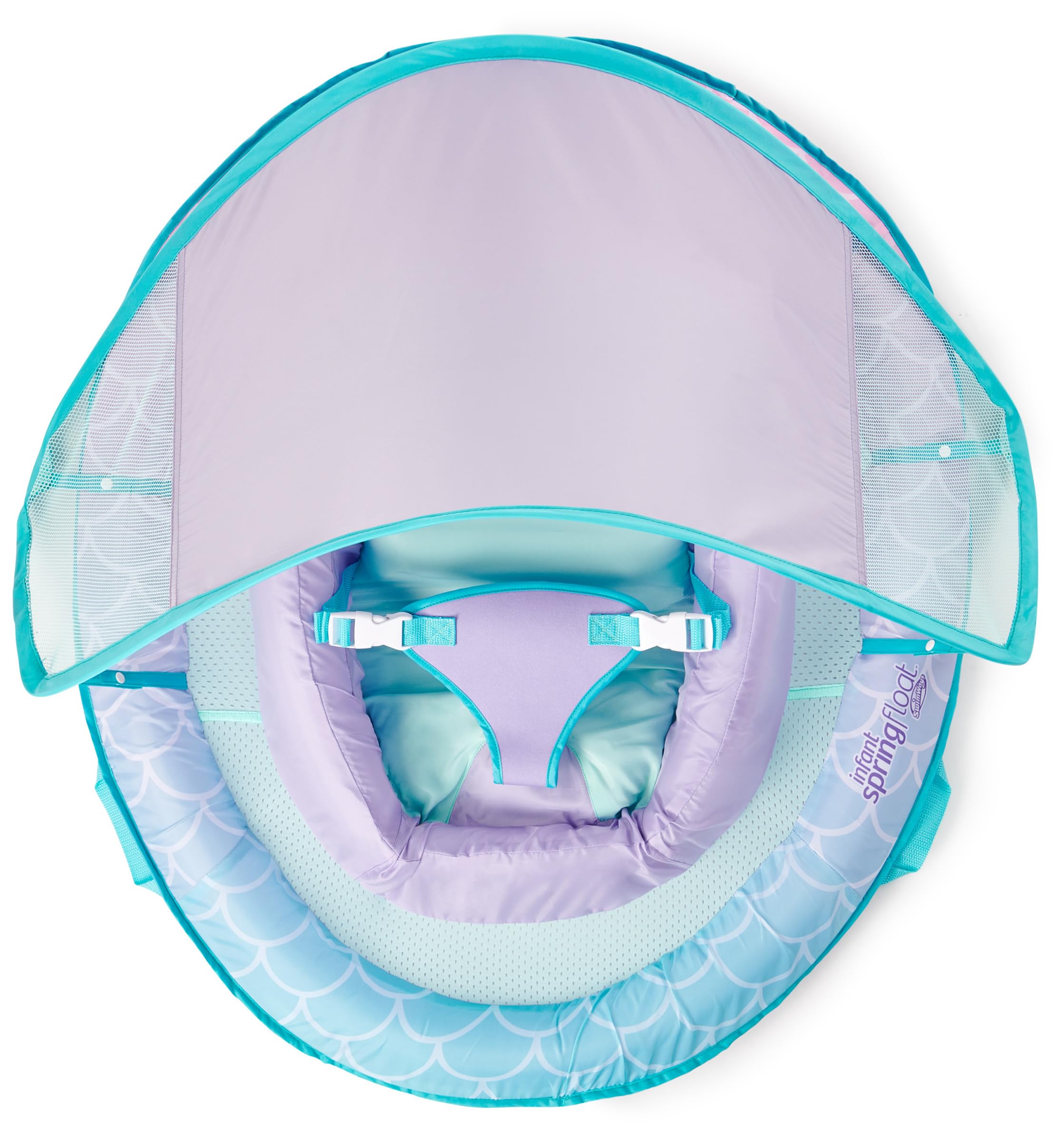 Swimways Infant Spring Float, Baby Pool Float with Canopy & UPF Protection, Swimming Pool Accessories for Kids 3-9 Months, Mermaid