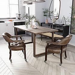 JESONVID Set of 2 Dining Leather Chairs with