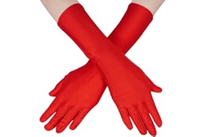 obmwang Princess Dress up Gloves Elbow Long Satin Gloves for Halloween Princess Cosplay Party