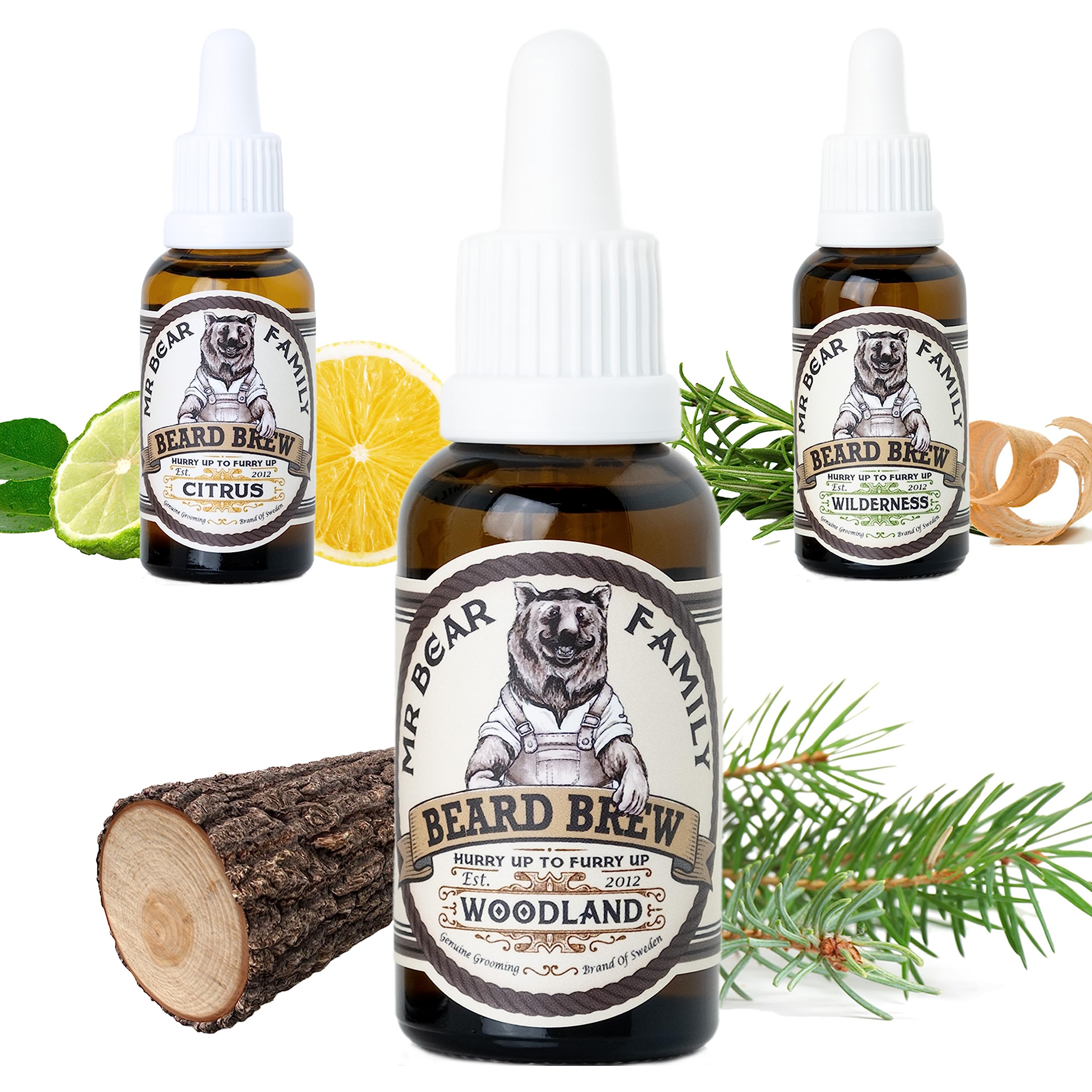 Natural Beard Oil for Men – Scented Beard Moisturiser Oil Contains Hydrating Jojoba + Argan Oils – Nourishing Mens Beards Softener for Healthier Hair Growth (Woodland, 30ml)