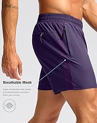 Pudolla Men's Running Athletic Shorts with 3 Zipper