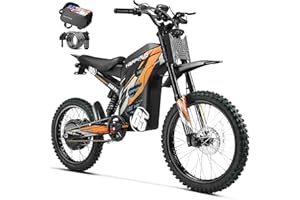 HAPPYRUN G300 Pro Electric Dirt Bike for Adults, 72V 30Ah Battery, 6500W Motor, 50 MPH Speed, 70 Mile Range, 350 Lbs Load Capacity, Hydraulic Brakes Black (Orange)