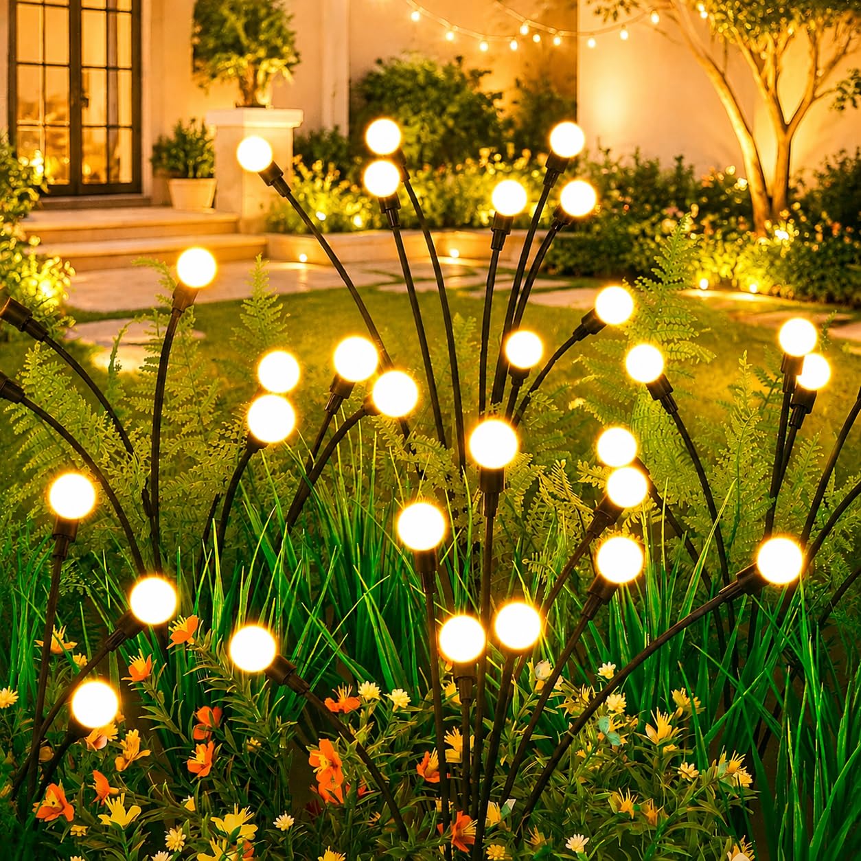ASMAD Solar Lights Outdoor(4 Pack-32 LEDs),Solar Garden Lights,Fairy Lights