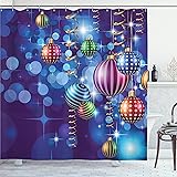 Ambesonne Christmas Shower Curtain, Happy New Year