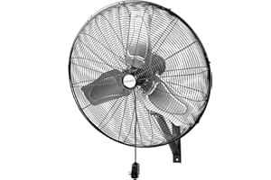 hykolity 6300 CFM 24'' Outdoor Oscillating Wall Fan, 3-Speed Heavy Duty Outdoor Wall Fans, High Velocity Outdoor Waterproof Fans for Industrial, Commercial, Patio, Jobsites and Warehouse, UL Listed