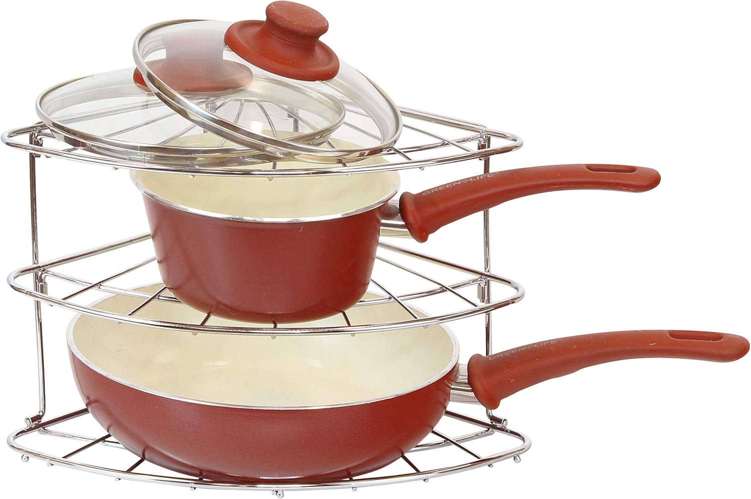 Simple Houseware 3-Tier Counter Corner Shelf Organizer, Chrome: Home & Kitchen