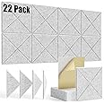 22 pack Acoustic Panels Self-Adhesive, 12"X 12"X 0.4"Sound Proof Foam Panels,Soundproof Wall Panels High Density, Acoustic Panels Sound Absorbing for Wall Decoration and Acoustic Treatment-gray