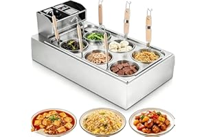 Commercial Electric Pasta Cooker with 6 Baskets, 110V Stainless Steel Noodle Cooking Machine, 50-300℃ Adjustable Temperature 