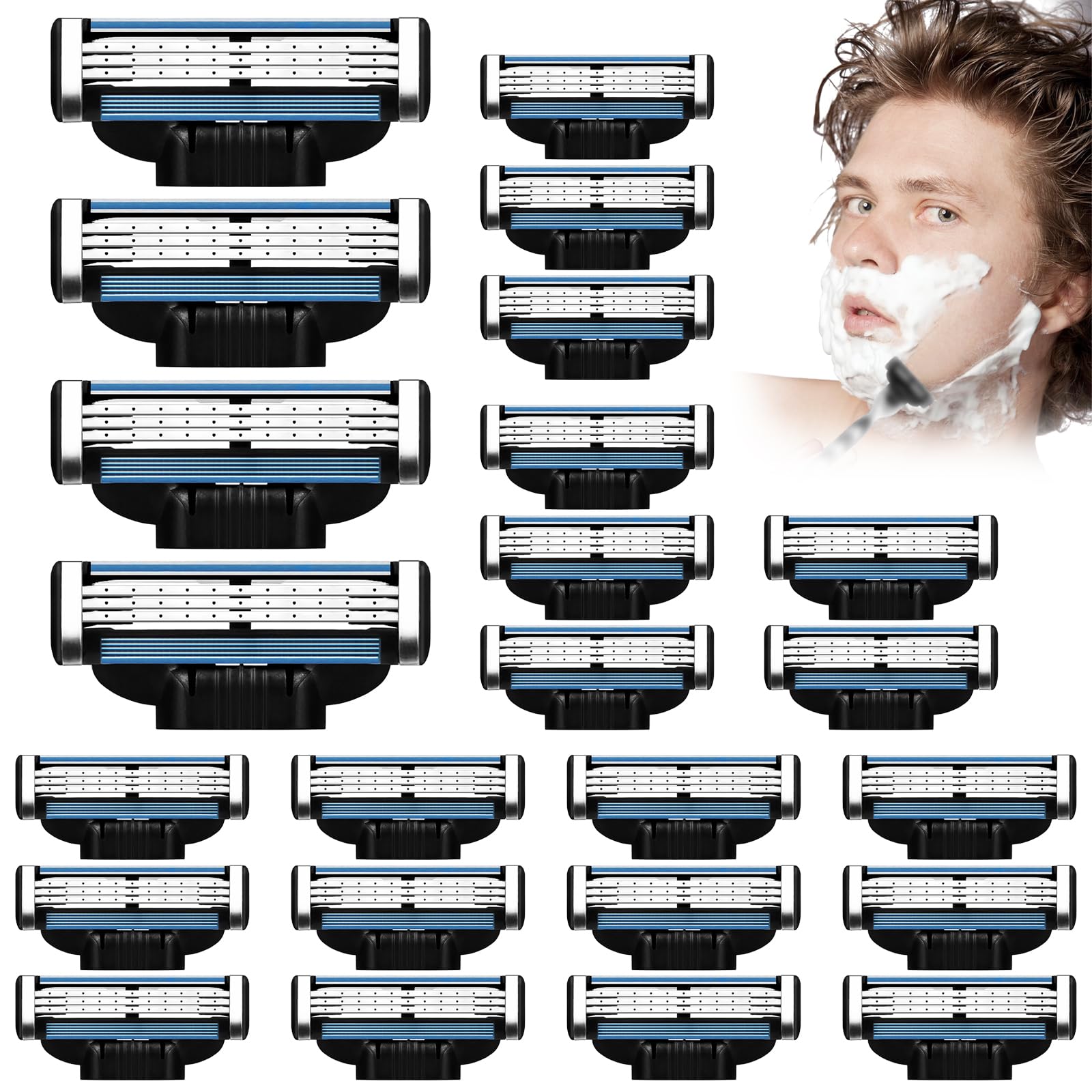 Union Razorblade Refills Razor Blade Refills for Men - 24PCS Compatible with Mach3 Razors, Dual ...