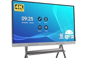 HKMLC Smart Board, Essential 55 Inch All-in-One Interactive Whiteboard with 4K UHD Touch Screen Flat Panel, Digital Electronic Whiteboard for Classroom and Business (Wall Mount Included)
