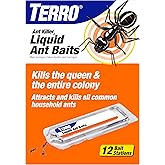 TERRO Liquid Ant Killer Bait Stations, 12-Pack, Indoor Ant Traps, T300B | Borax Formula, Kills the Queen &amp; the Entire Colony, Liquid Ant Baits Indoor, Kills Household Ants, Indoor Use