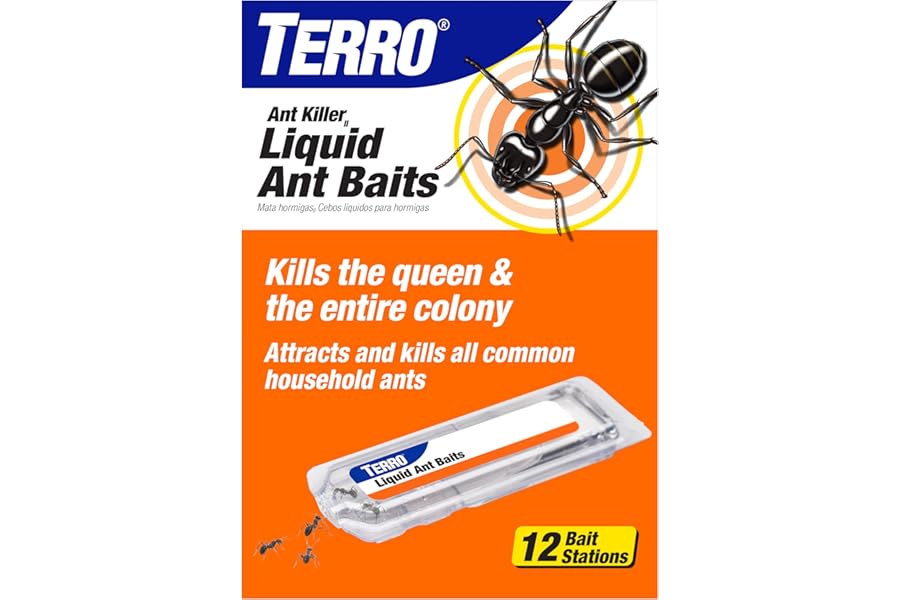 TERRO Ant Killer Bait Stations T300B - Liquid Bait to Eliminate Ants - Bait System - 12 Count Stations for Effective Indoor Ant Control