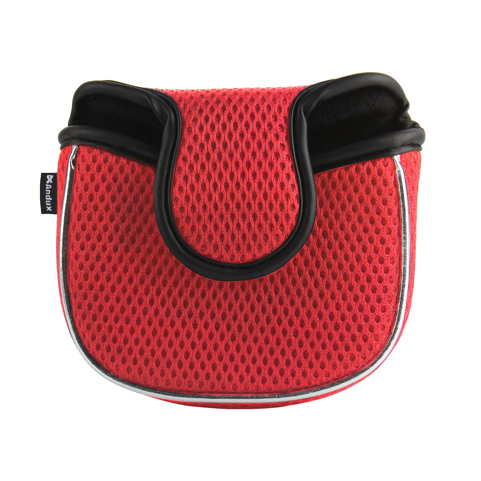 Andux Mesh Heel-Shafted Mallet Putter Cover Golf Putter Head Covers Red, Square MT/TG14