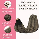 GOO GOO Tape In Hair Extensions 14inch 25g 10pcs 1B/16/1B Black to Blonde view 4