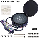 LEKATO Handpan Drum 6 Inch 11 D Notes Navy with Carry Bag view 8