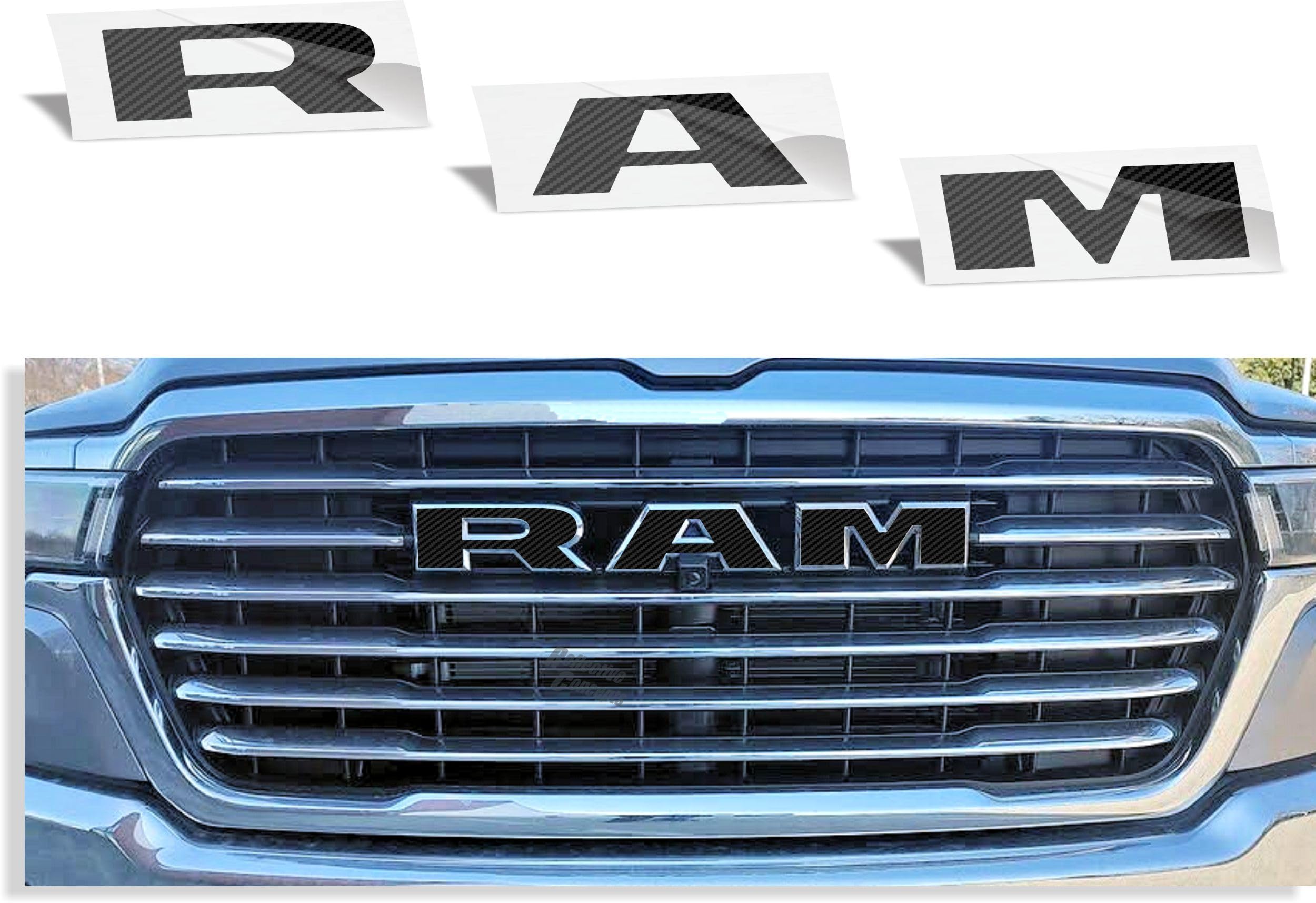 RAM Grille Emblem Overlay Decal Stickers 2025-2026