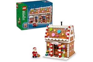 LEGO Festive Gingerbread House 40809 | Christmas Craft & Decoration, Building Toy, Girls & Boys, Ages 10+, Santa Minifigure,