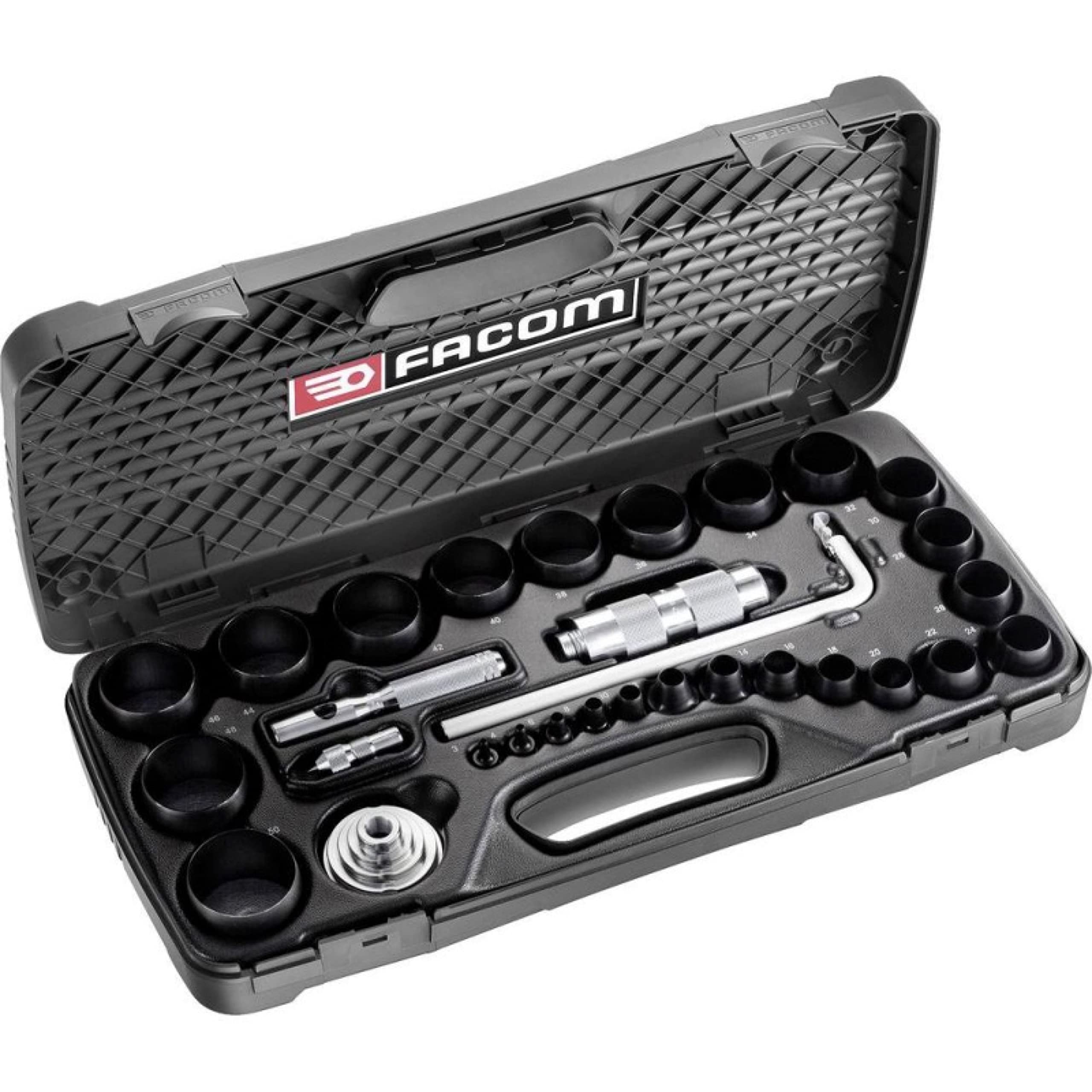 FACOM - Die Cutter Set for 26-piece Joints - 245.J2A - Production of Circular Joints - Composition for Cutting Joints up to 50 mm - Die-Cutter and Compass - Several Dimensions