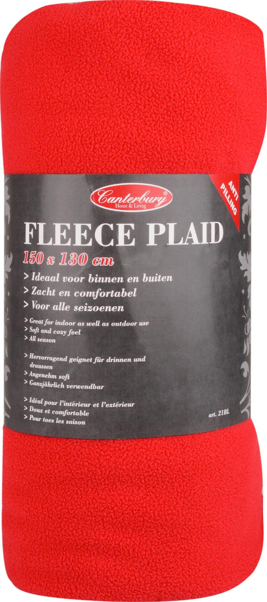 Schreuders Sport Canterbury 21BL Plaid Fleece - Red, One Size