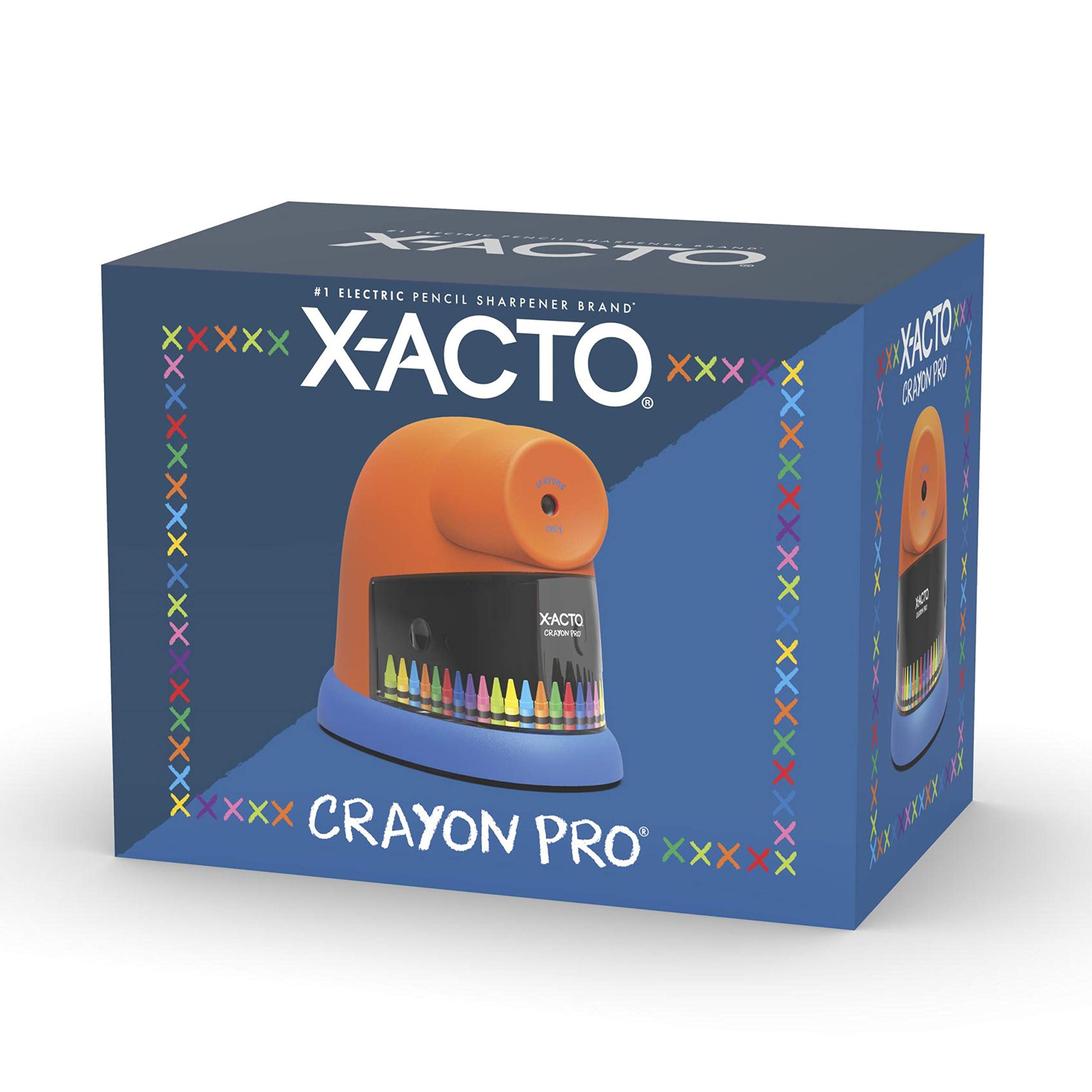 X-ACTO Crayon Pro Electric Sharpener, SafeStart Automatic Motor, Great for Home or School Use