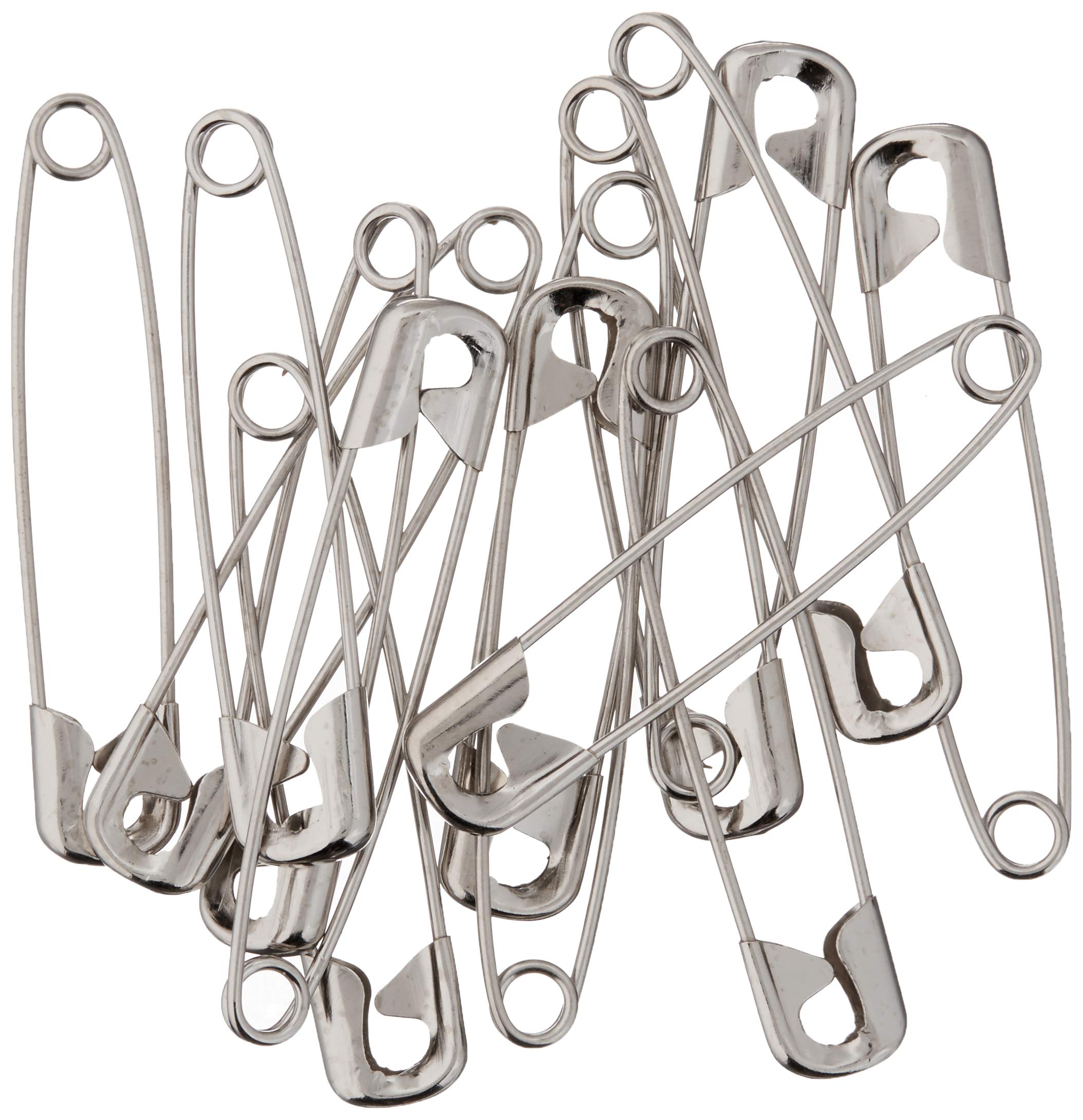 Dritz 2-Inch Quilter's, 40 Count, Nickel-Plated Steel Safety Pins, Size 3