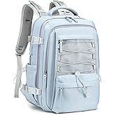 Travel Backpack for Women Men 15.6 Inch Laptop Backpacks with USB Port Carry on Backpack Flight Approved Large Back Pack College Bookbags Outdoor Sports Hiking Rucksack Casual Daypack ( Blue)