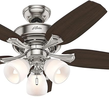 Hunter Fan 44 Inch Ceiling Fan In Brushed Nickel With 3 Light