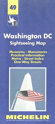 Download Washington DC sightseeing map : museums, monuments, practical information, metro, street index, one-way streets PDF