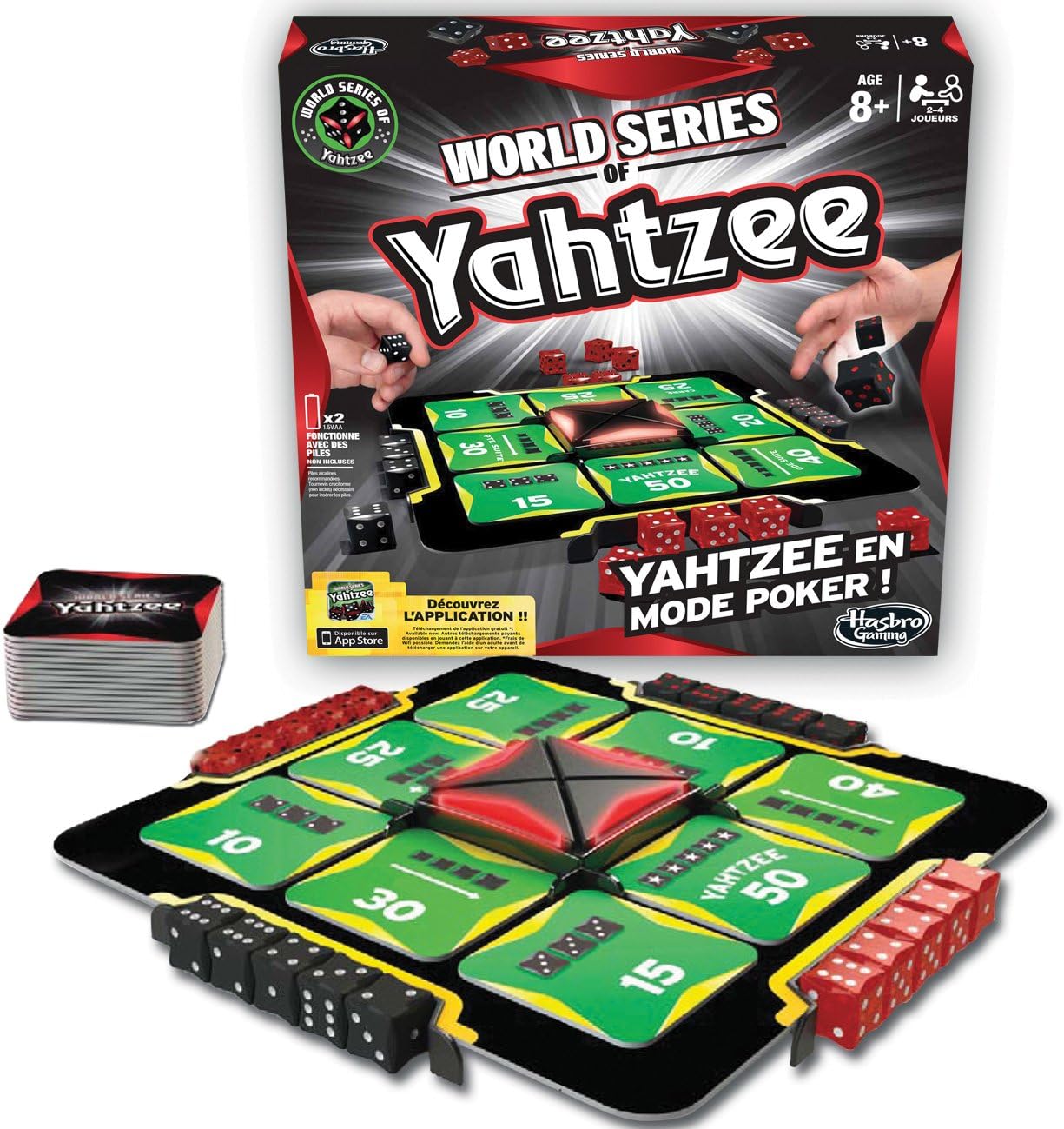 Jeu électronique portable vintage Yahtzee or et rouge Hasbro