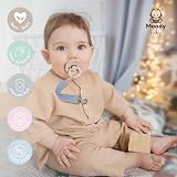 MoodyBaby Soft Organic Muslin Cotton Dummy Clips 4 Pack Blue Green view 4
