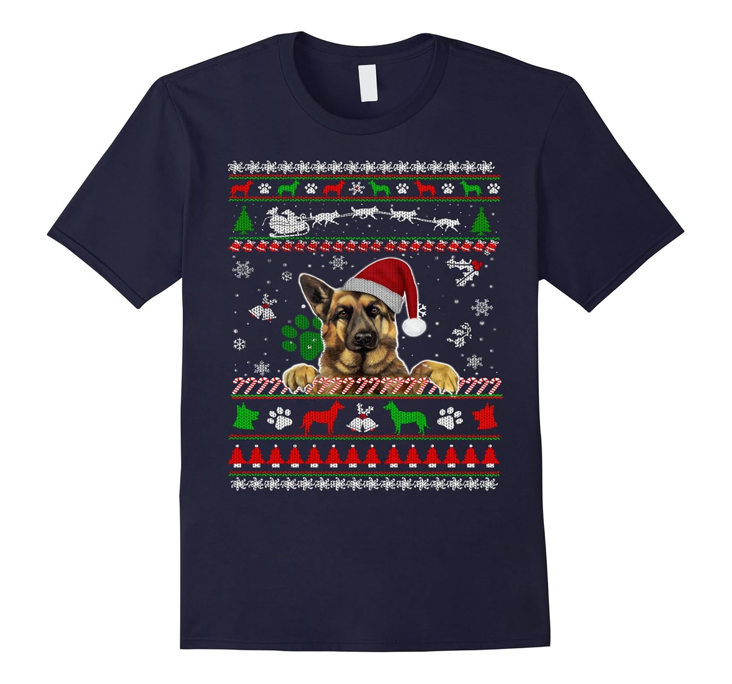 German Shepherd Chrismast shirt-Rose