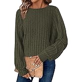 Bosmeer Womens Batwing Long Sleeve Shirts Lightweight Sweaters Work Tunic Tops Dressy Casual Loose Fit Fall Clothes 2025