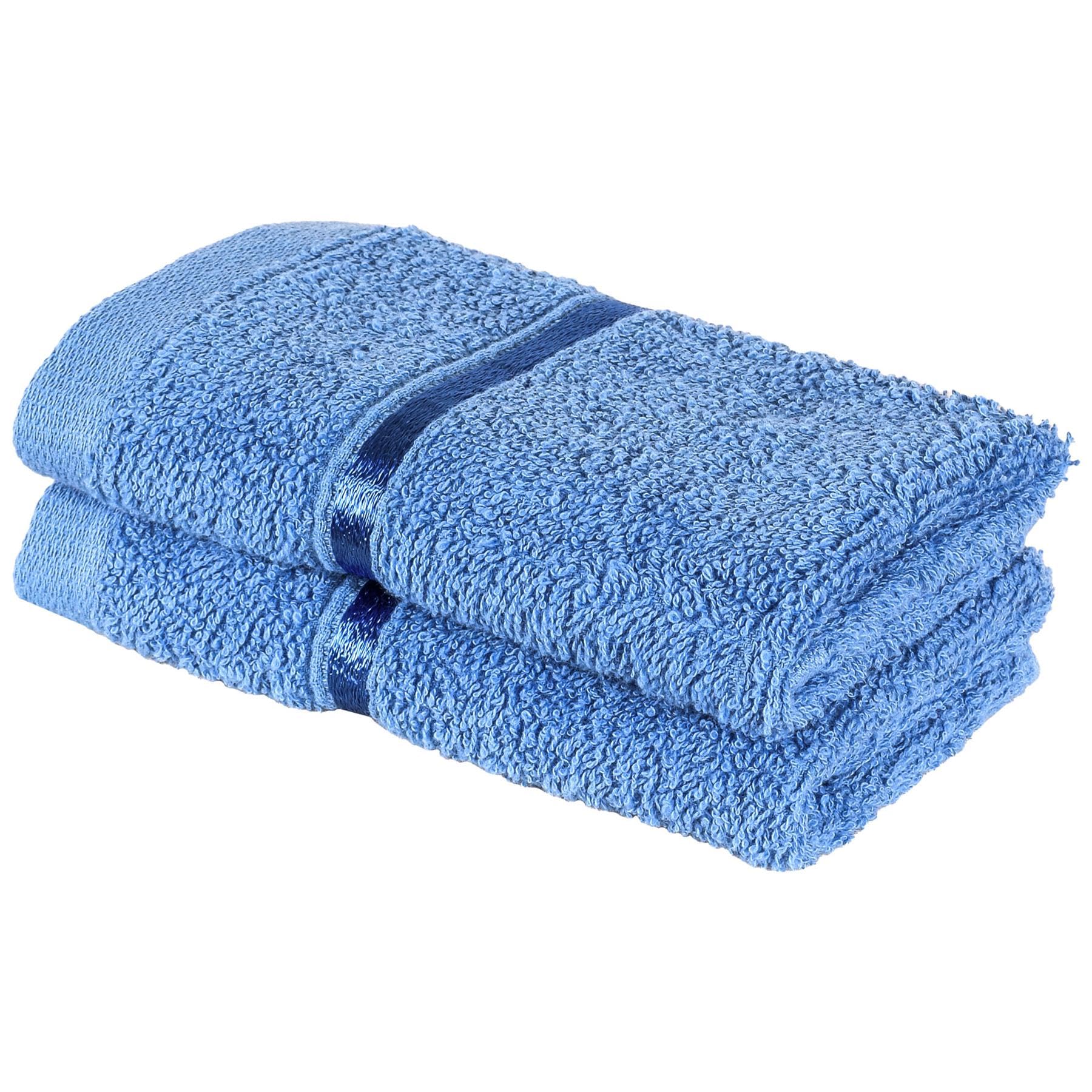 A2Z Luxurious 100% Cotton Blue Color Towels 500 GSM Soft Absorbent Set Of 2 Face Towels (30x30 cm)