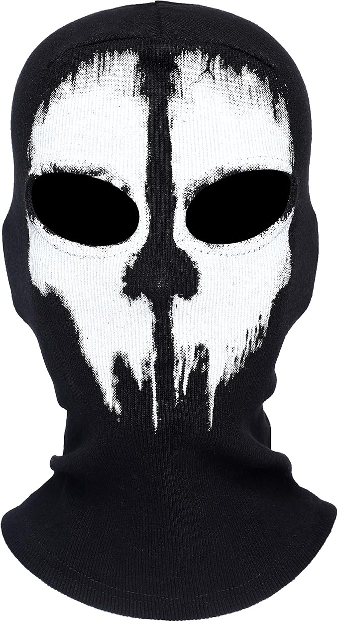 Black Mask Cloth Call Skeleton of Duty Mask Ghost Skull for Men Boys