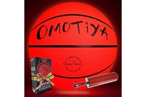 OMOTIYA Glow in The Dark Basketball, LED Light Up Basketball, Night Glowing Ball, Boys Girls Sports Gifts Accessories 8-12 Year Old, Toy Basketball Gifts Ideas for Age 8, 9, 10, 11, 12, 13+ Kid Teens