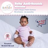 Soft Touch Baby Girls' Anti-Scratch Mittens White 6 Pack view 2