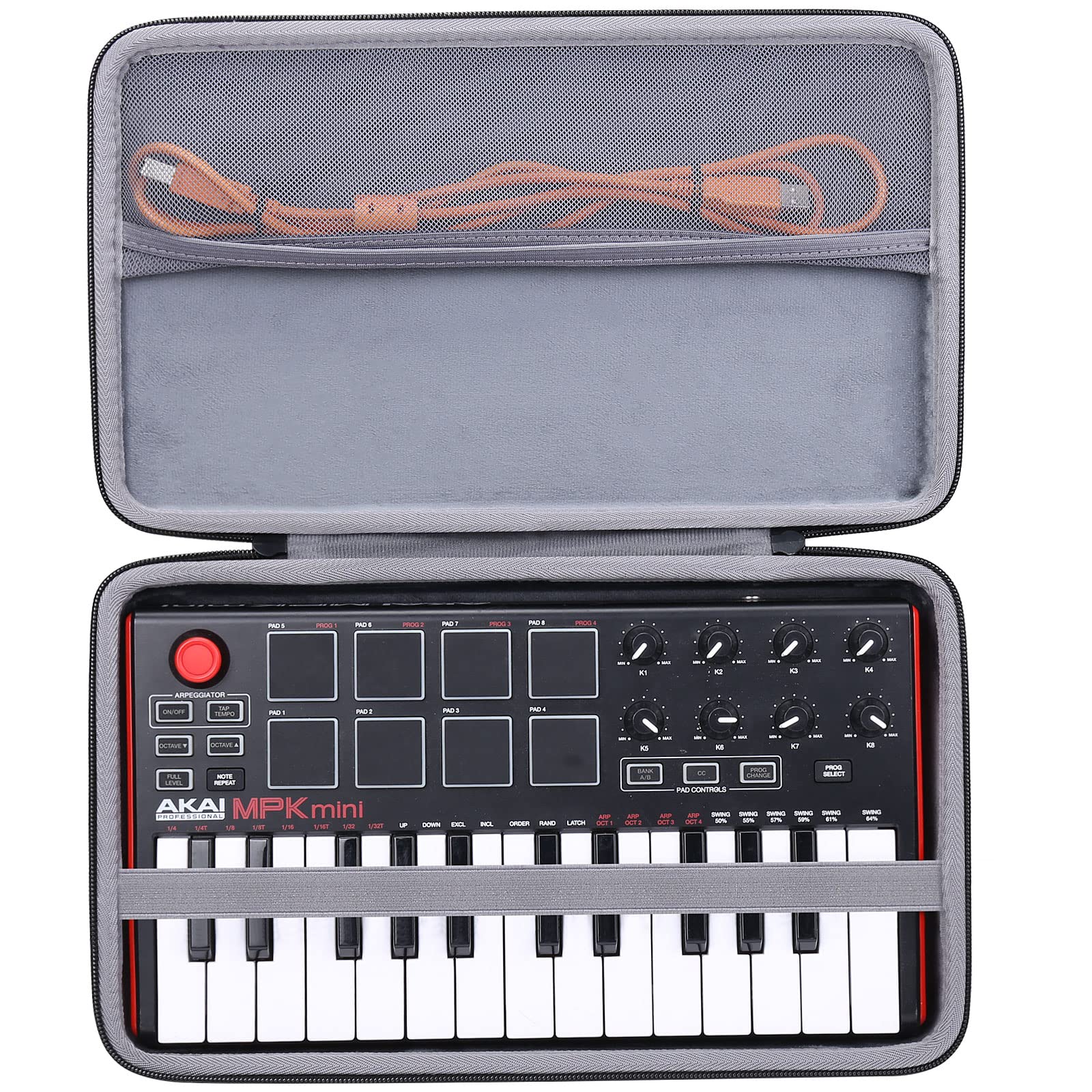 co2CREA Travel Hard Case for AKAI Professional MPK Mini MK3 /MKII/Play 25 Key USB MIDI Keyboard Controller,Case Only