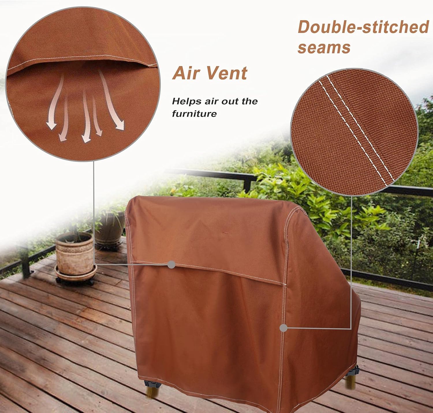 NettyPro Waterproof Patio Chair Covers 4 Pack Outdoor Lounge Deep Seat Armchair Cover (4 Pack - 34”W x 37”D x 36”H) : Garden & Outdoor