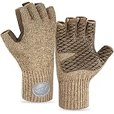 KastKing Bully Wooly Fingerless Wool Fishing Gloves, Cold Weather Warm Glove for Ice Fishing, Winter Gloves for Women & Men