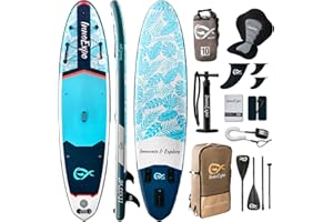INNOEPXO InnoExpo 11' Inflatable Stand Up Paddle Boards with Premium Accessories, Wide Stable SUP Paddle Board Design, Non-Slip Comfort Deck for Youth & Adults