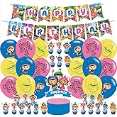 Team Umizoomi birthday party supplies, Cartoon Milli and Geo including cake topper, cupcake toppers, Banner, Latex Balloons,It is very suitable for boy's and girl birthday party supplies.