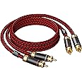 Primeda Auidophile 2RCA Male to 2RCA Male Stereo Subwoofer Audio Cable,Hi Fi, 3U Gold Plated | 4N Oxgen-Free Copper Core (4.9