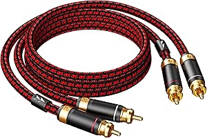Primeda Auidophile 2RCA Male to 2RCA Male Stereo Audio Cable,Gold Plated | 4N Oxgen-Free Copper Core (3 Feet (1M))