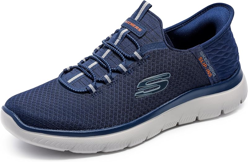 Skechers Summits High Range, Ténis Masculinos, Navy Mesh Trim, 43 EU