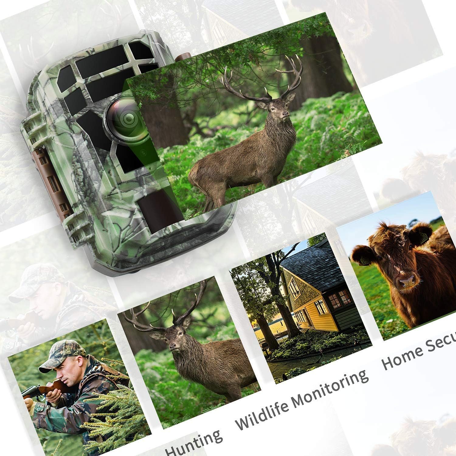 【2020 Upgrade】 Campark Mini Trail Camera 16MP 1080P HD Game Camera Waterproof Wildlife Scouting Hunting Cam with 120° Wide Angle Lens and Night Vision 2.0” LCD IR LEDs: Electronics