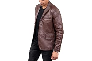 Jild Lambskin Leather Jacket Men Casual Coat – Notched Collar Classic Bond’s Style Ultimate Leather Blazer for Men
