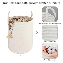 XUANGUO Cotton Rope Laundry Basket Hamper for