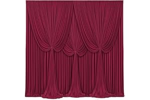 TAO-GE 4 Panels Burgundy Backdrop Curtains for Wedding Party Wrinkle Free Backdrops Curtain Drapes Fabric Decorations Maroon Photo Back Drop for Baby Shower Photography Stage Reception 20ft(W) x 12ft(H)
