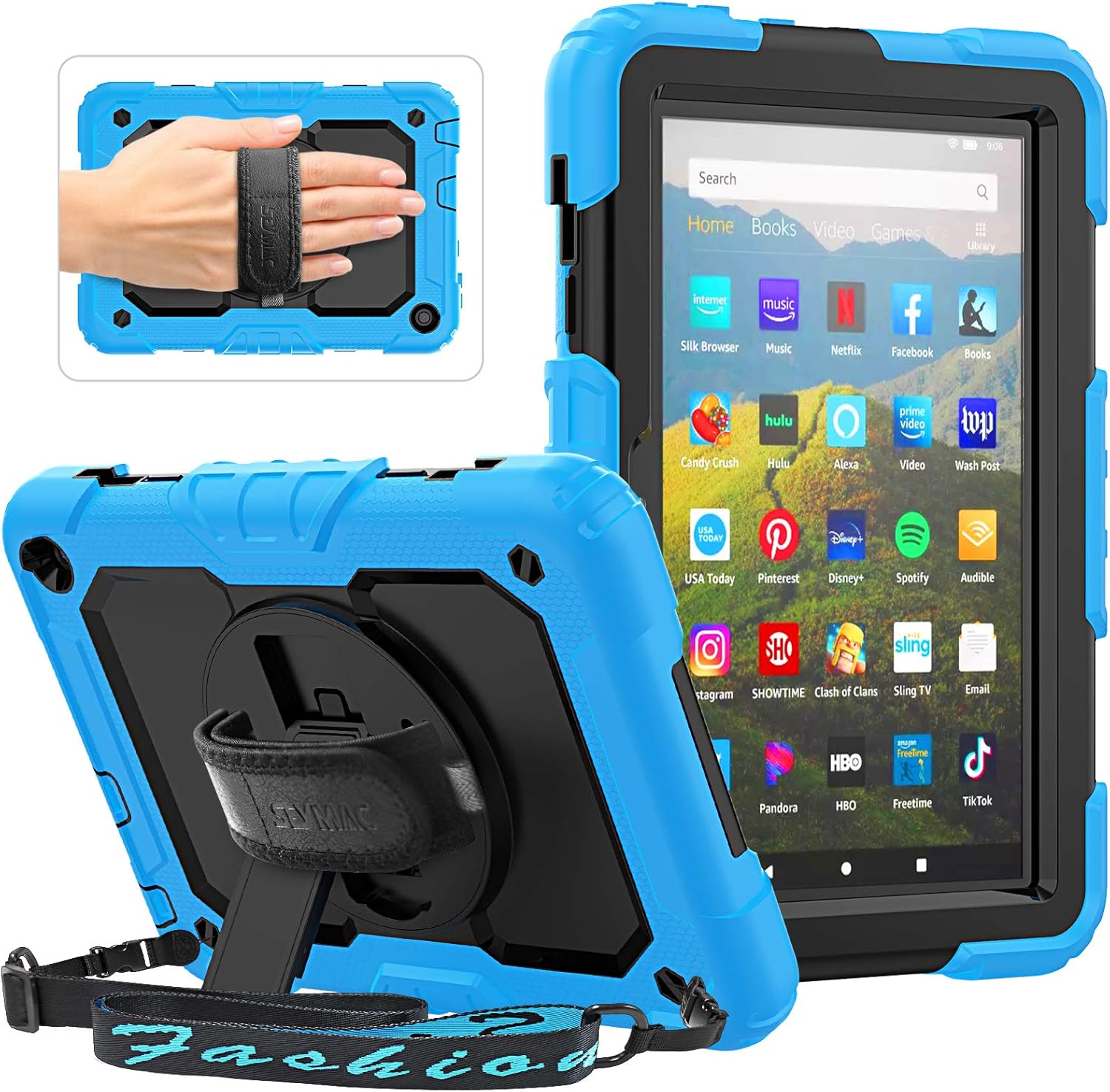 SEYMAC Shockproof Case for AllNew Amazon Fire HD 8 Tablet and Fire HD